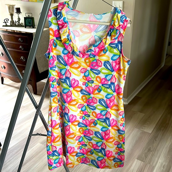 Colorful Dress Large Scoop Neck Floral - Picture 2 of 7